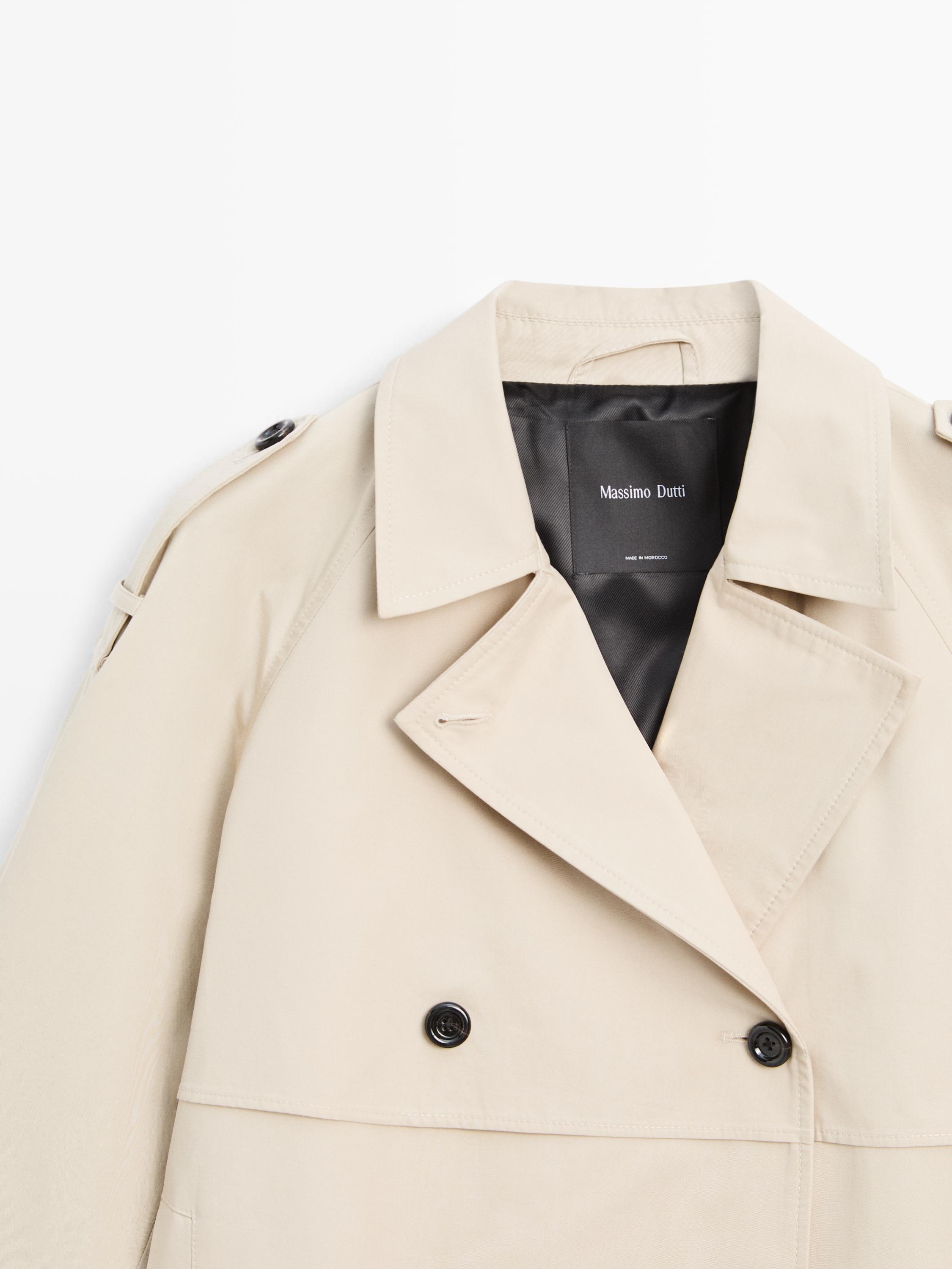Trench court avec ceinture